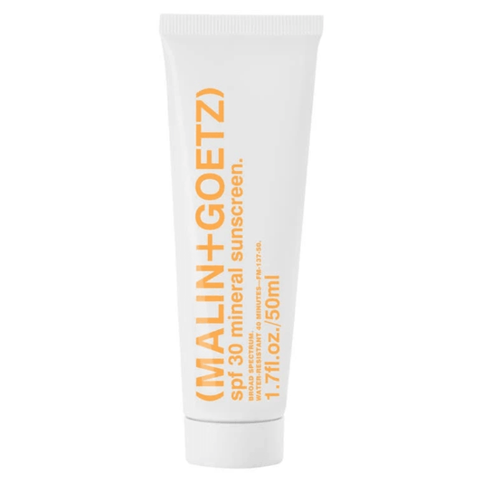 MALIN+GOETZ SPF 30 Mineral Sunscreen 50 mL tube front view