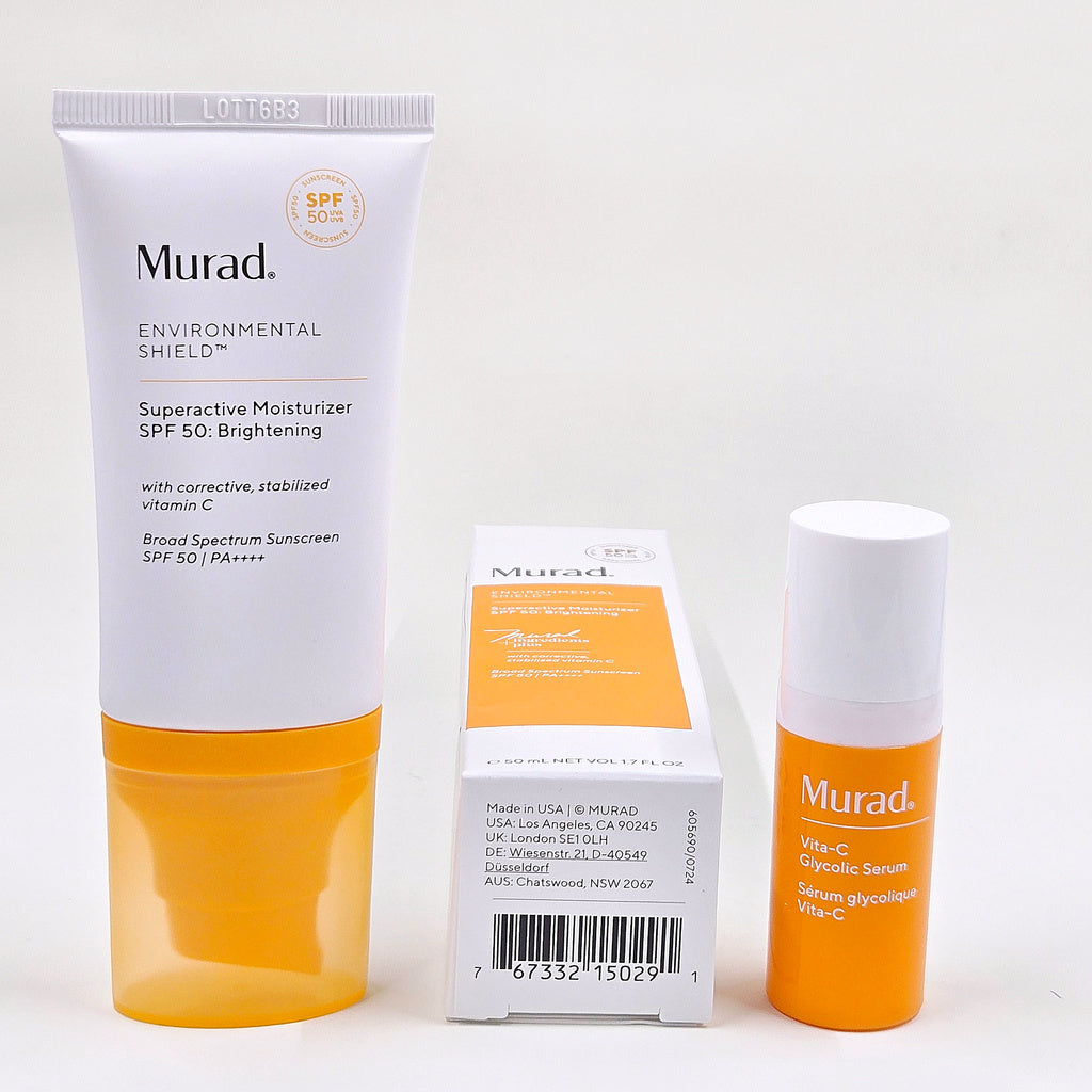 Murad Superactive Moisturizer SPF 50 with box and bonus Vita-C Glycolic Serum
