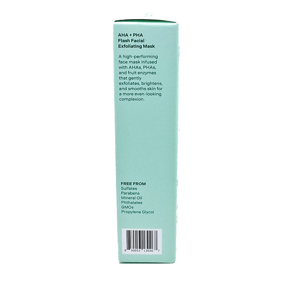 purlisse AHA + PHA Flash Facial Mask 1.7 oz box with UPC 850053130267