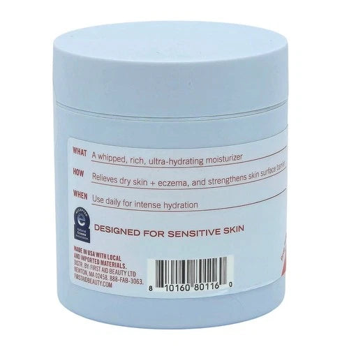 Rear label of a 6 oz Ultra Repair Cream jar, showing use information, origin statement and barcode 810160801160.