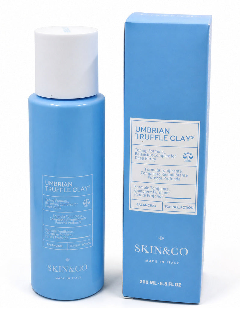 SKIN&CO Umbrian Truffle Clay Toning Potion 6.8 fl oz bottle and box