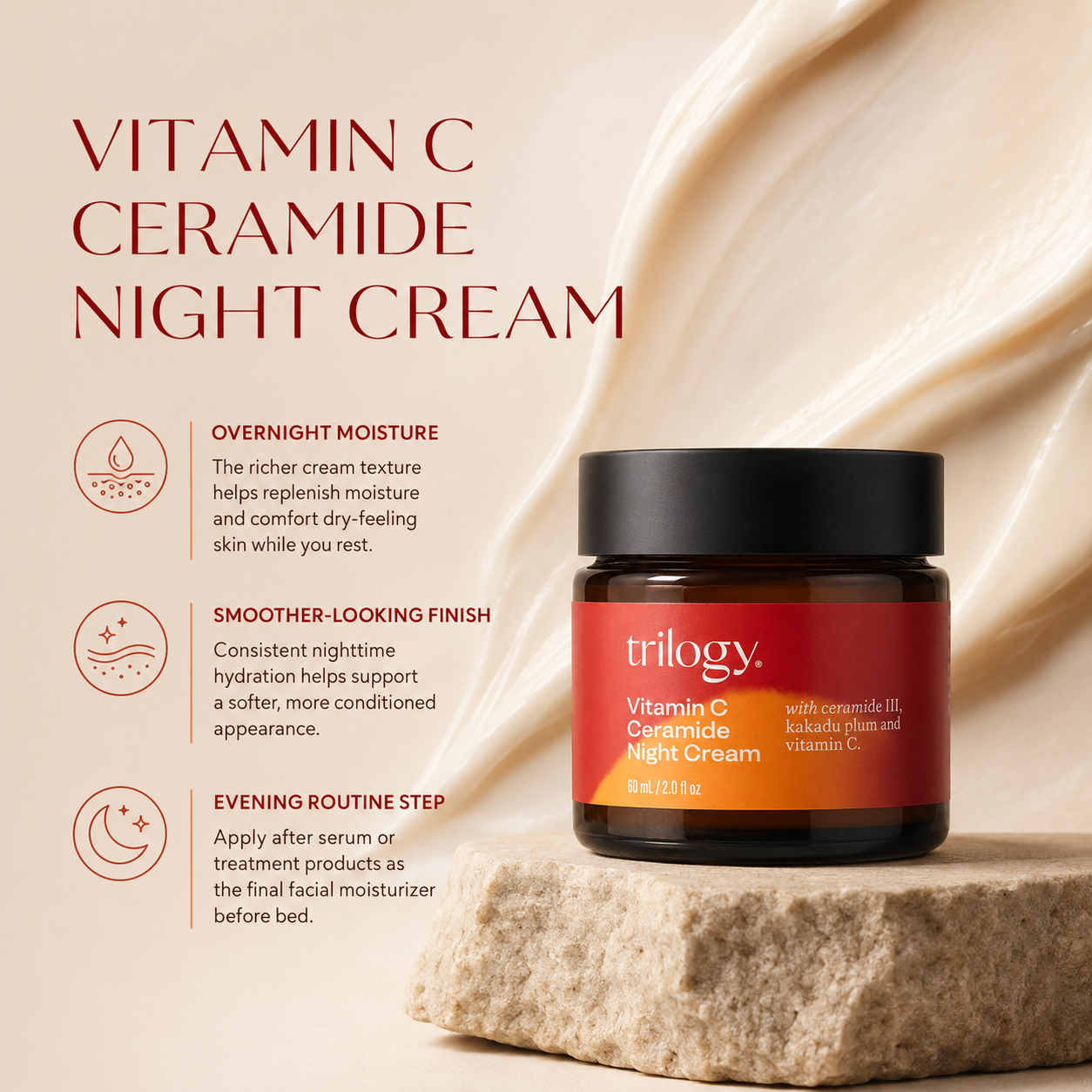 Trilogy Vitamin C Ceramide Night Cream 60 mL / 2 fl oz